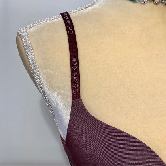 Calvin Klein “2/$20” NWOT Metallic Burgundy Demi Bra Women 34B - Picture 3 of 14